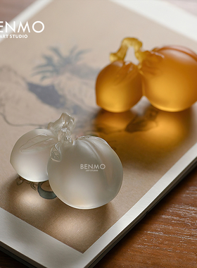 摆件样板间装饰品本墨琉璃新中式