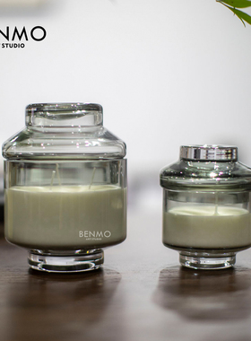 创意摆件样板间香薰本墨玻璃