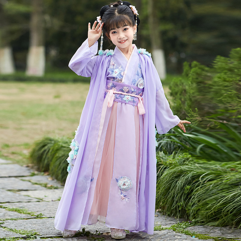汉服女童春秋古装超仙儿童公主裙 nrh汉服