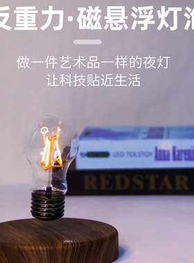 磁悬浮灯泡摆件卧室床头氛围感小夜灯送给女朋友的生日礼物高级感
