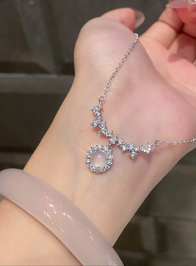 「布拉格月光」天然白玉髓新中式项链女S925银锁骨链颈链闺蜜礼物