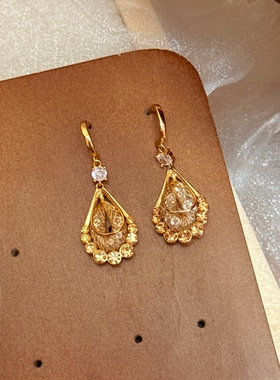 Minky「金屿拾光」中古风金色耳环合集蚊香盘耳夹无耳洞耳钉耳饰