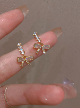 minky蚊香盘耳夹蝴蝶结耳环