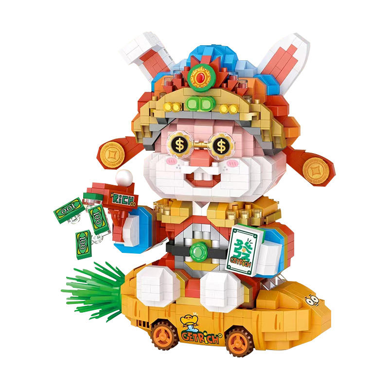 LOZ/俐智钱兔似锦国潮新年拼装微颗粒积木玩具模型兔年新春春节-图3