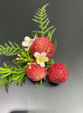 芸琪婚饰新中式新娘头饰汉服旗袍后区造型复古森系红色仿真荔枝盘