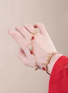 古风汉服飘带铃铛开口手镯仙女敦煌舞蹈超仙古代配饰