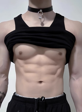 百搭黑色皮质项圈铃铛颈链女小众颈带日常通勤朋克项链男