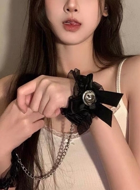 禁欲系性感蕾丝铃铛手环脚环情侣道具纯欲手铐脚镣女腿链环剧本杀