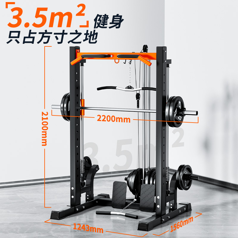 史密斯综合训练器家用飞鸟高拉力量健身器材深蹲多功能一体龙门架 - 图1