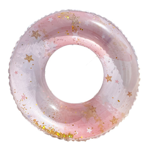 儿童亮片网红泳圈成人男女游泳圈充气加厚救生圈初学者腋下浮圈 - 图3