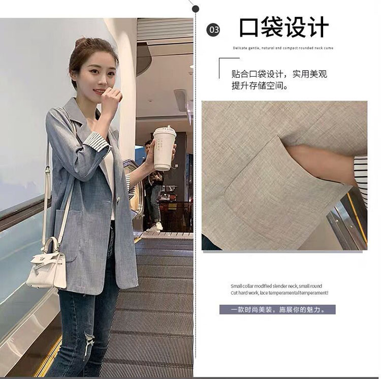 三轻奢纸样新款410休闲网红显瘦西服上衣DIY1:1女打版服装剪图纸-图2