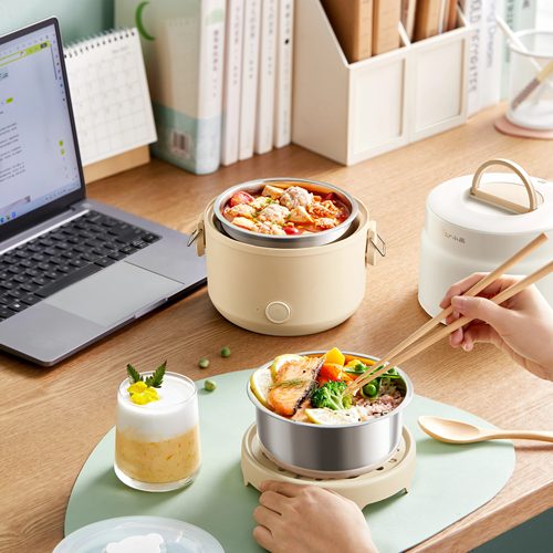 小熊电热饭盒双层保温饭盒可插电不锈钢蒸煮热饭神器便当盒 1.5L - 图2