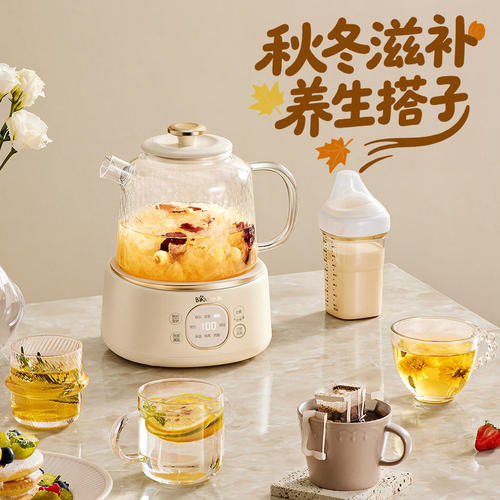 小熊全玻璃恒温养生壶家用多功能办公室小型煮茶壶烧水壶2026新款 - 图0