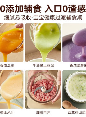 小熊600ml玻璃杯绞肉机辅食