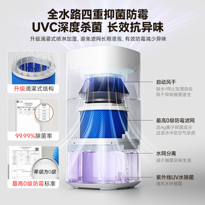 小熊无雾加湿器家用静音卧室孕妇婴儿空气蒸发一体大容量落地新款