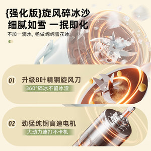 小熊榨汁机家用小型便携榨汁杯电动搅拌可碎冰炸汁果汁杯多功能