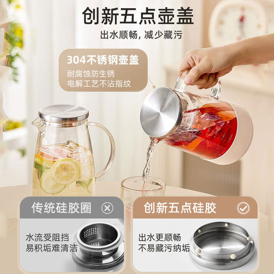 Bear cold water bottle high temperature resistant high borosilicate anti-slip protection