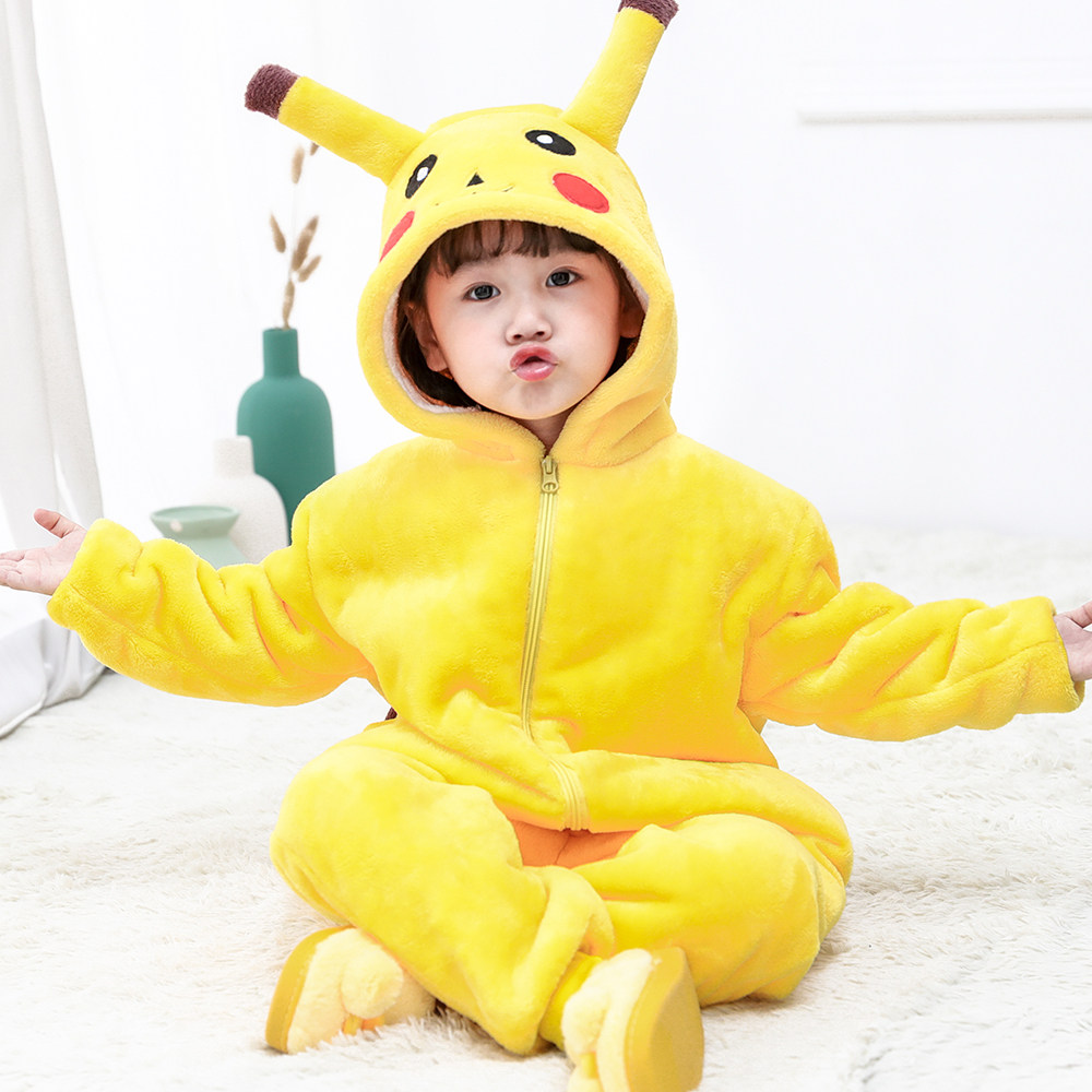 儿童连体女童恐龙卡通珊瑚绒睡衣 zakle星订制睡衣/家居服套装