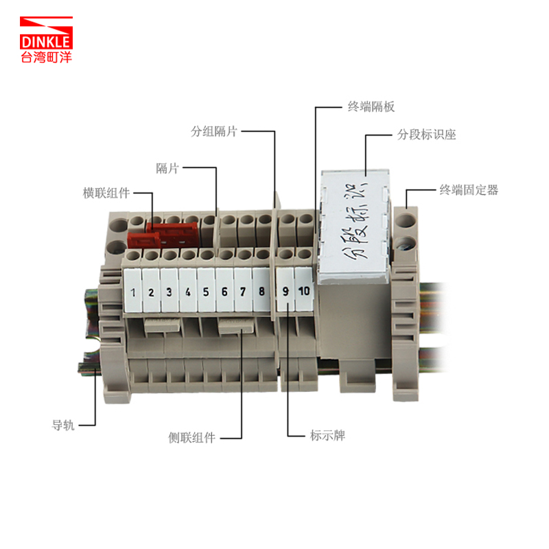 町洋接线端子配SS MKH MKW导轨端子配件终端固定件 标识座