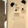 Perforated board ENF solid wood panda style with sliding mirror
