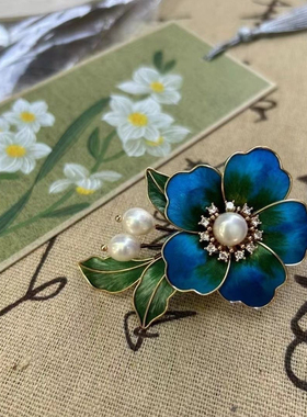 发卡非遗蚕丝绒花千里发簪江山汉服仿点旗袍古风簪子中式发饰60