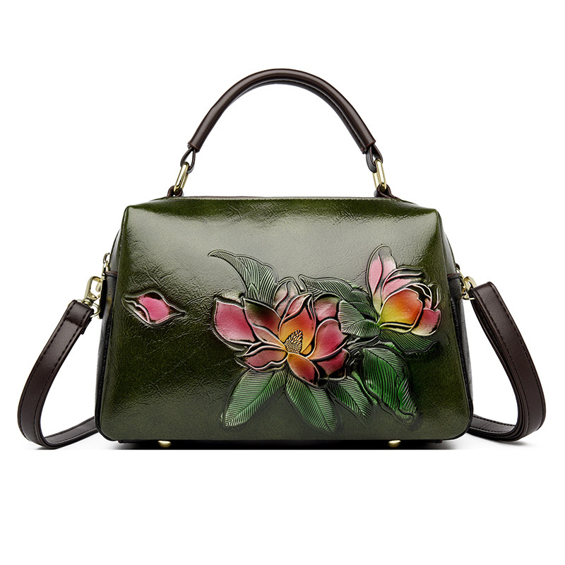 印花新中式国风包包女士2025新款刺绣真皮妈妈包时尚中年斜挎包女,淘宝优惠券,粉丝福利购,淘宝优惠卷