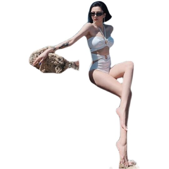 Sexy Korean picture female split swimsuit bikini white