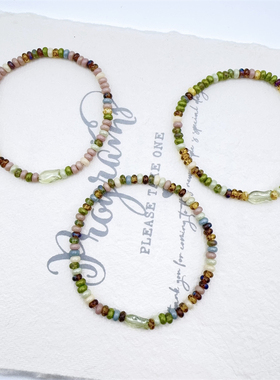 小红薯甜鱼仔小鱼手串手链手工串珠算盘珠捷克珠