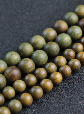 天然沉水级老料绿檀木檀香木佛珠手串男女情侣圆珠文玩手链正品