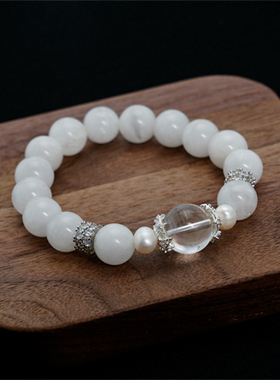 天然巴西白幽灵白水晶手链情绪稳定手串女款高级感高颜值学生党