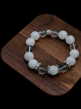 天然白水晶白幽灵旺财运手串手链女2025年新款高级感礼物送女友