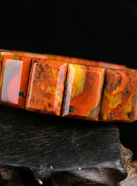 天然原矿战国红玛瑙男女手排手串