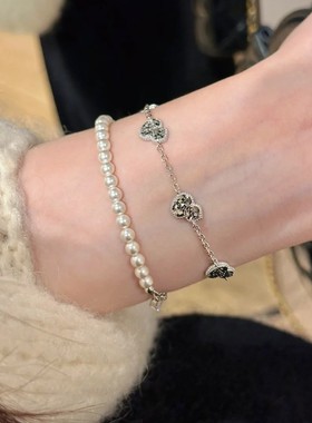 日系cherrykokos925银碎碎冰鱼鳞葫芦手链vintage轻奢手饰高级感