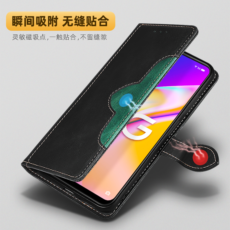 oppof19pro+5g手机壳翻盖OPPO F19Pro保护套真皮0pp0F19全包防摔F9por创意双面外壳男士女款新品耐脏高级商务-图1