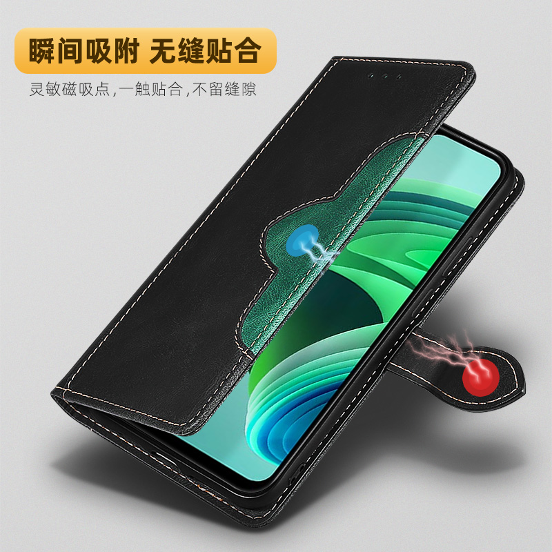 适用荣耀畅玩40plus翻盖式手机保护套畅玩50手机壳畅玩60+全包皮套畅玩40C双面防摔真皮5g男女款创意插卡挂绳