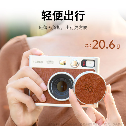 JJC 适用富士Instax Mini EVO 拍立得相机镜头盖 和煦玫瑰粉/黑/棕 一次性成像 铝合金 复古防刮 镜头配件 - 图2
