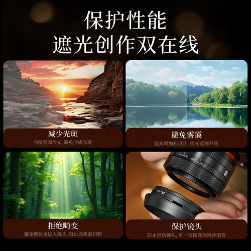 JJC 适用索尼RX1RIII遮光罩RX1RM3 RX1R II黑卡E 50 1.8/35mm/24mm/55mm F1.8/FE 16mm/35mm f2.8镜头 圆形 - 图3