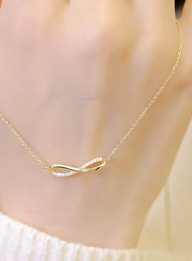 法式金色吊坠项链女款小众高级感