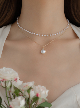 法式叠戴珍珠款气质项链
