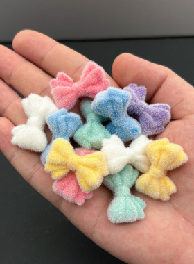 亚克力长绒细绒植绒双层蝴蝶结