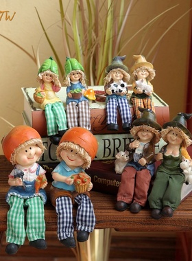 草莓吊脚美式花园礼物树脂小摆件