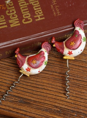 美式乡村复古怀旧树脂公鸡花插