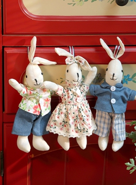 卡通兔子布艺可爱装饰摆件