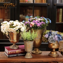 Classical high-footed cup floral retro gold to make old iron art flower-style flower urn