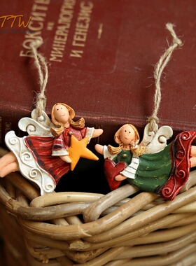 彩色树脂花裙手绘小天使美女挂饰