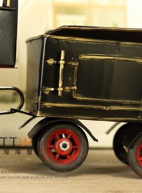 摆件铁皮做旧蒸汽小火车摆件做旧