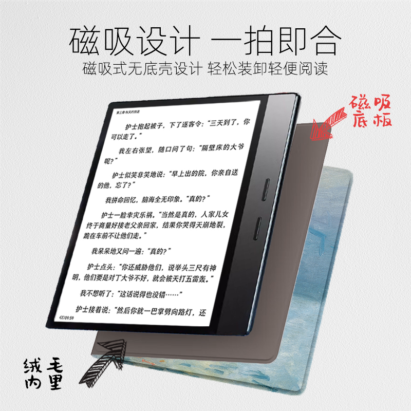 适用掌阅iReader Ocean3 plus保护套磁吸壳8英寸rm08a油画套折叠 - 图1