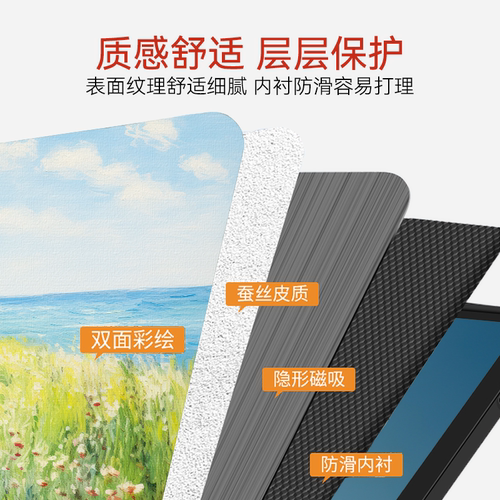 适用文石Leaf5+保护套BOOX Leaf3电子书套leaf5c套Page保护壳Go7 Go Color 7磁吸唤醒Leaf3c保护套莫奈油画风 - 图1