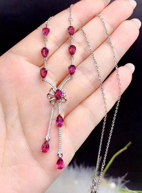 新S925纯银镀金色原创套链锁骨链耳坠水滴4*54*6mm空托配件女气质