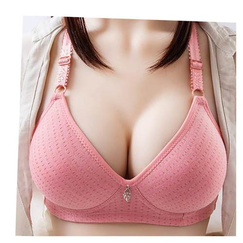 Women's Thin Steel Ringless Bra Plus Size Underwear Soli - 图3